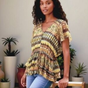 ☮️ American Rag Boho Vibe Short Sleeve Top